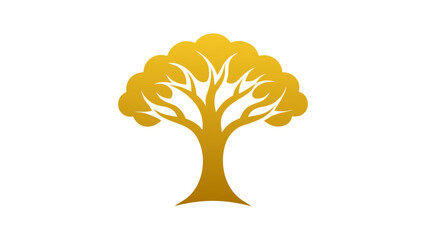 golden tree vector illustration