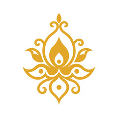 golden decorative floral ornament vector art illustration