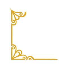 golden corner border vector art illustration