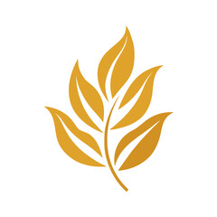 golden leaves decoration logo icon vector illustration.