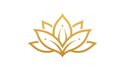 gold lotus flower logo illustration.