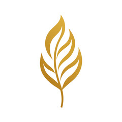 vector set of golden leaves