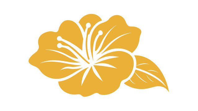 hibiscus flower in golden tones vector illustration