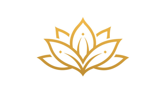 gold lotus flower logo illustration.