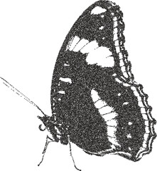 Butterfly y2k retro stipple art wings brutalist halftone vector png transparent, insect 2000s photocopy effect tattoo aesthetic