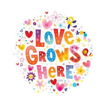 Love grows here - delicate floral graphic, heartfelt inspirational message, and gentle reminder. This floral masterpiece will nurture love in your home.

