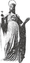 Greek y2k retro stipple art god brutalist halftone vector png transparent, roman 2000s photocopy effect tattoo aesthetic