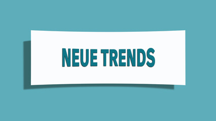 Neue Trends (New trends) - A card isolated on light green background.