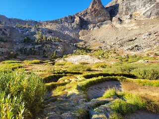 Valley above island lake in the Ruby Mountains