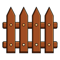 brown wooden fence clipart decoration 
