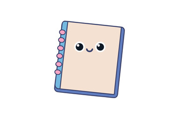 flat yellow notebook clipart illustration 