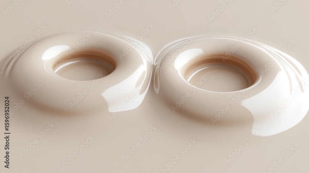 Poster abstract creamy shapes creating smooth circular forms and textures