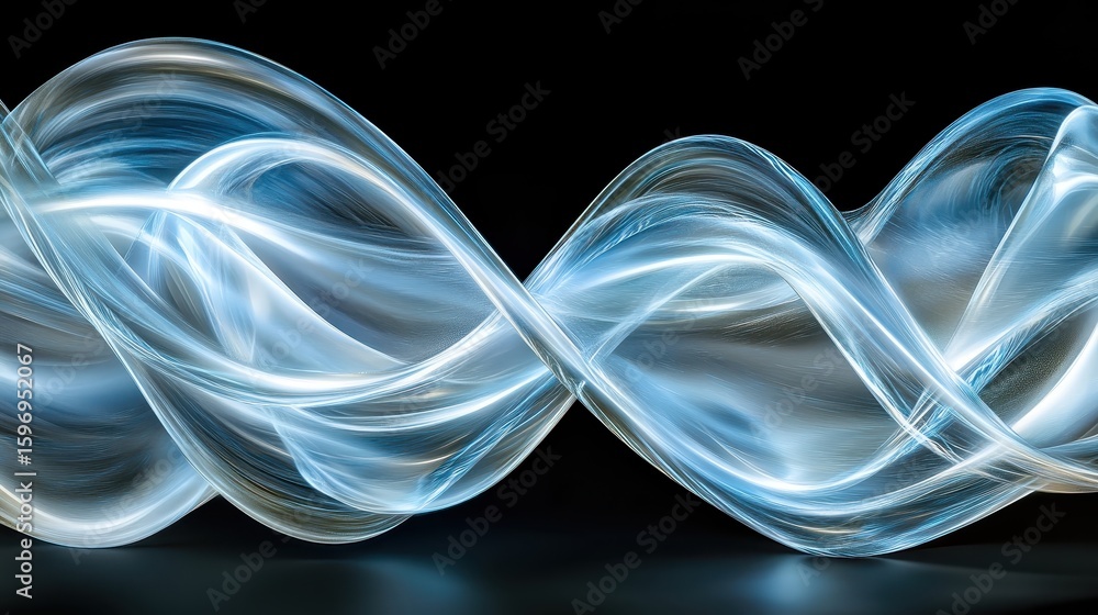 Poster abstract light waves flowing in a dynamic and ethereal design