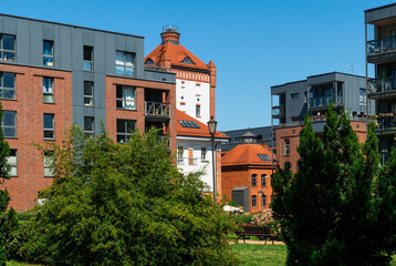 New houses construction in Gdansk, Poland. Residential house development