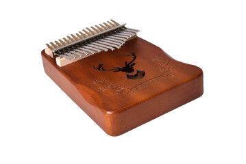 kalimba African musical instrument of the idiophone family wooden box with metal rods played with the finger percussion instrument armonico