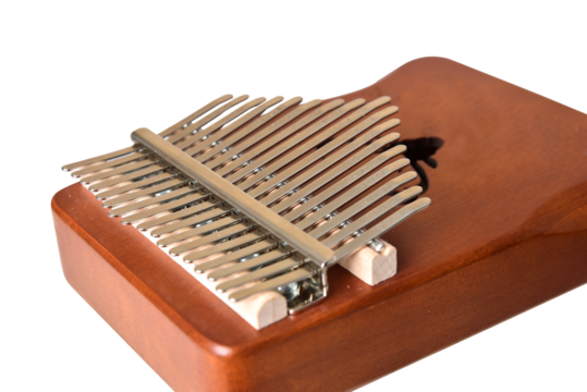 kalimba African musical instrument of the idiophone family wooden box with metal rods played with the finger percussion instrument armonico