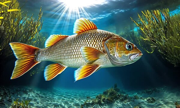 Underwater Fish in Sunlight