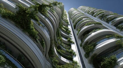 Modern, vertical garden apartment building
