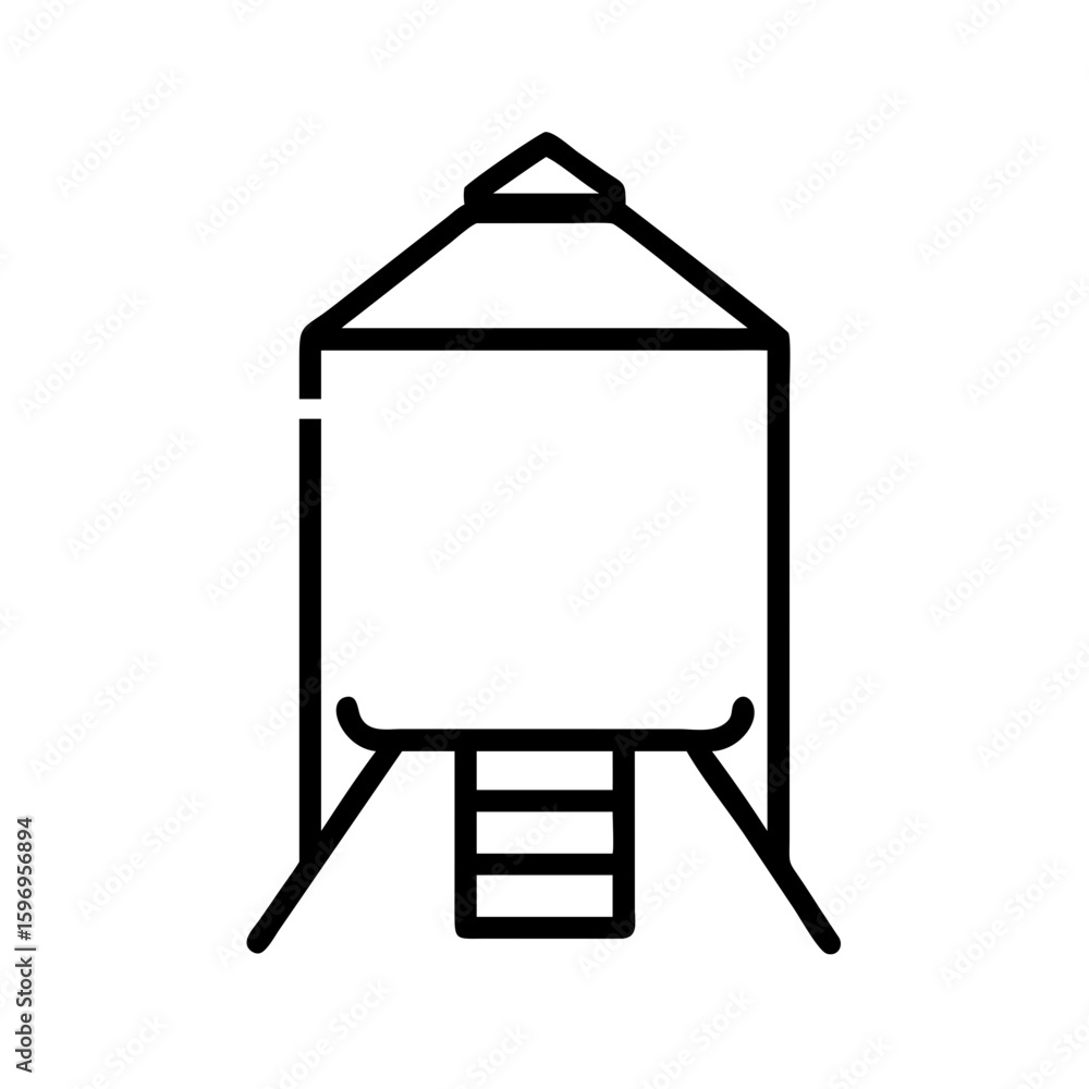Aufkleber grain storage bin, a simple line icon representing agricultural storage. grain storage bin is necess