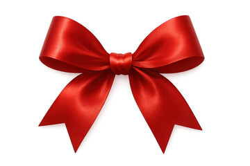 Fototapeta premium Luxurious red silk ribbon forming graceful bow, positioned against transparent backdrop, enhancing design with refined aesthetic