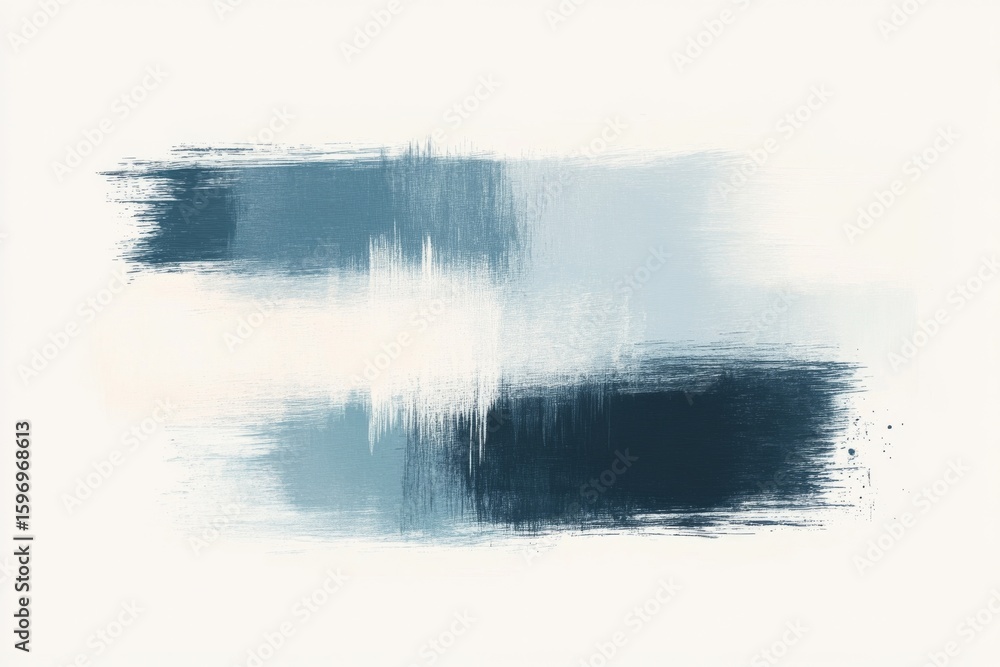 Aufkleber abstract artwork featuring blended hues of blue and white creating a serene and textured visual expe