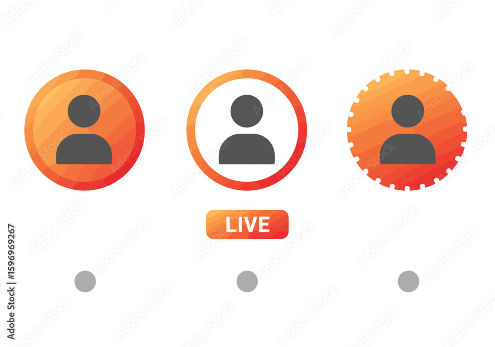 Poster Three User Avatars Displayed In A Row With One Indicating Live Status In A Modern Digital Interface Design