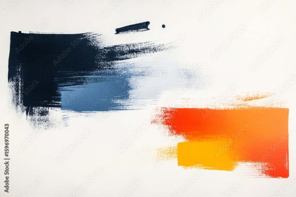 Aufkleber abstract colorful brush strokes on a white background offering a dynamic visual experience with dive