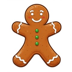 Obraz premium Smiling Gingerbread Man Cookie Illustration