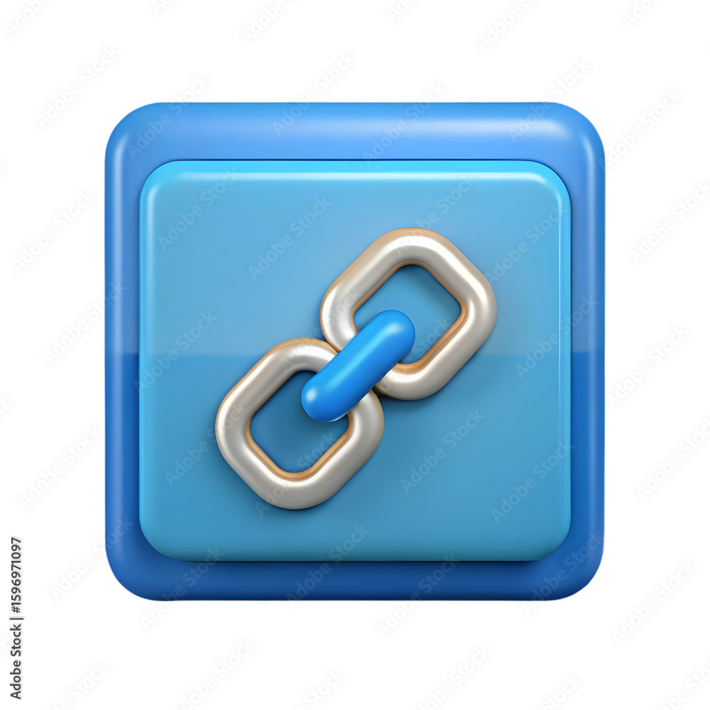 Poster share link address icon front view 3d rendering illustration on transparent background clean web