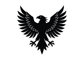 Obraz premium Eagle silhouette black vector white background