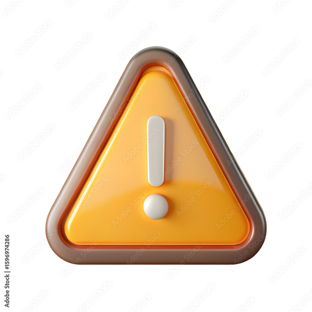 Aufkleber warning information icon side view 3d rendering illustration on transparent background notice