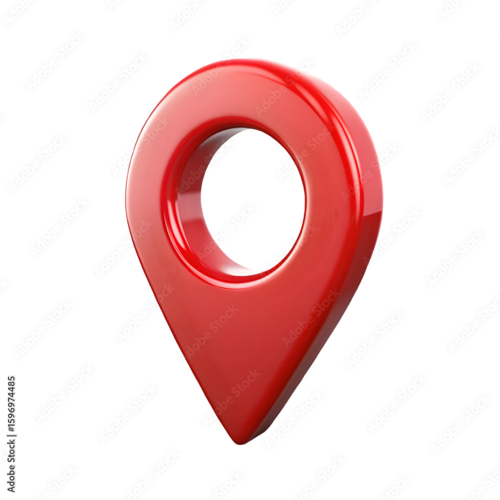 Poster map location sign icon front view 3d rendering illustration on transparent background navigation