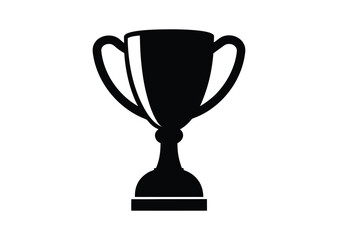 Trophy cup silhouette black vector white background