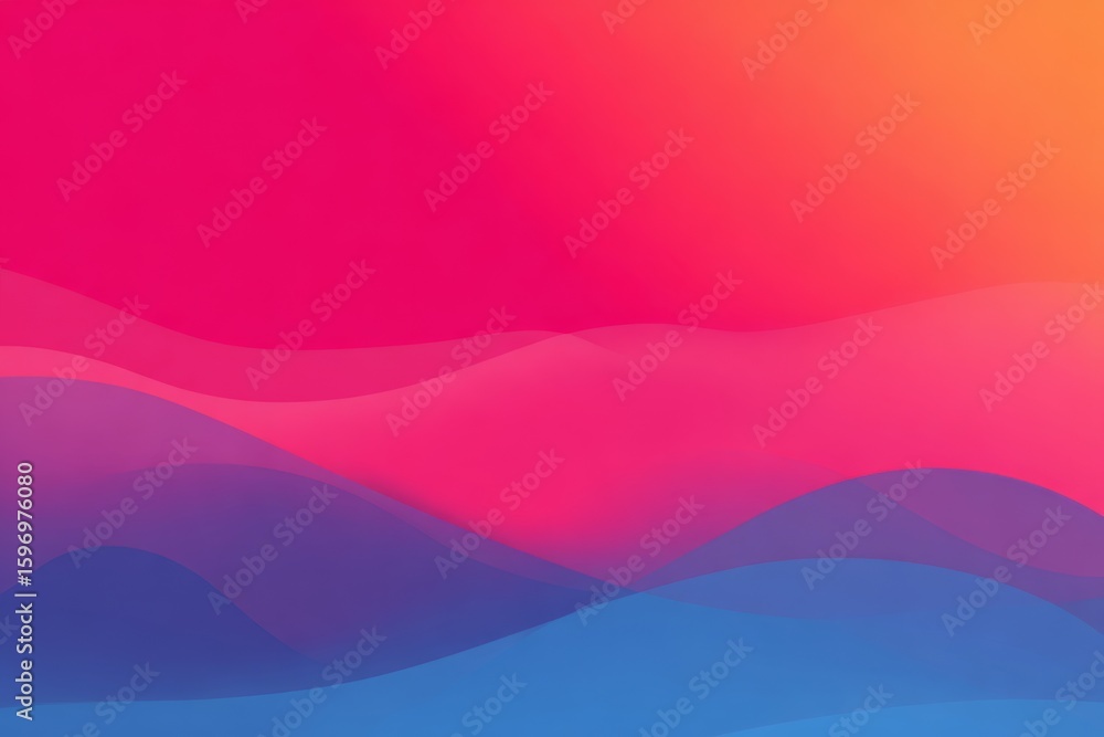 Aufkleber abstract waves flowing with bright gradient colors creating a sense of peace and tranquility with sh