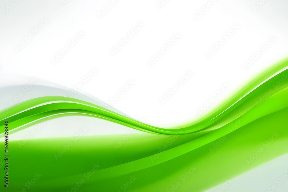 Aufkleber abstract background featuring a dynamic interplay of light and shadow with sweeping green curves and