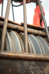 Wire rope sling and sheave wheel main hook, hoisting system of construction crane machine....