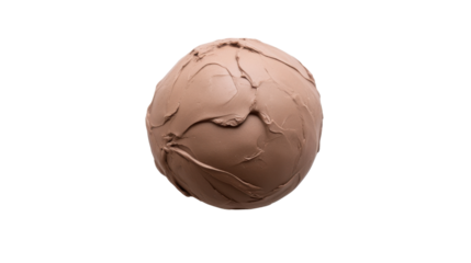 Clay modelling in shape ball on white background