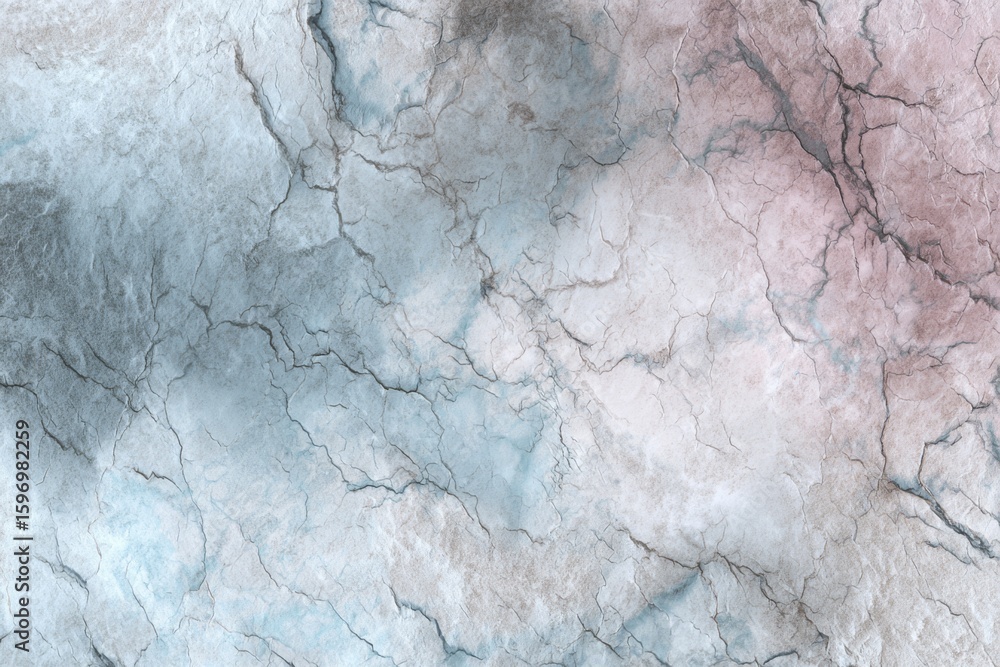 Aufkleber textured surface abstract: a captivating blend of soft blues subtle pinks and intricate crack patter