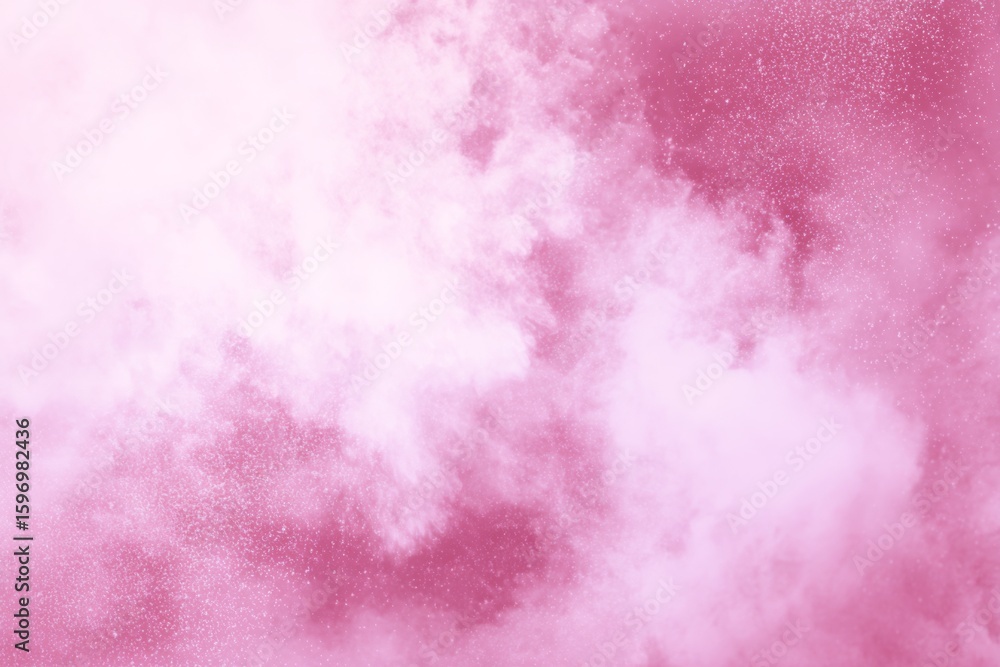 Poster a beautiful and abstract composition of pink powder creating an ethereal and dreamy scene with soft 