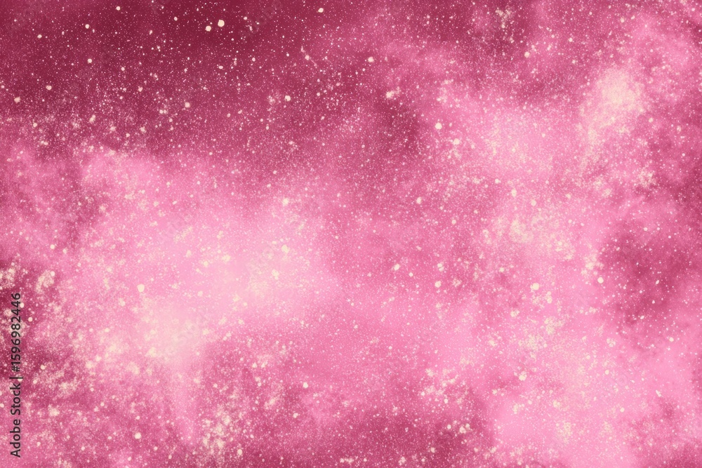 Poster abstract image of pink and white dust the image has a smoky effect and scattered white spots creatin