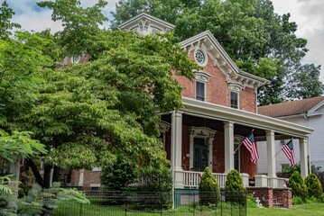A beautifully Restored Historic Residence in Halifax Pennsylvania on a Cloudy Summmer Day