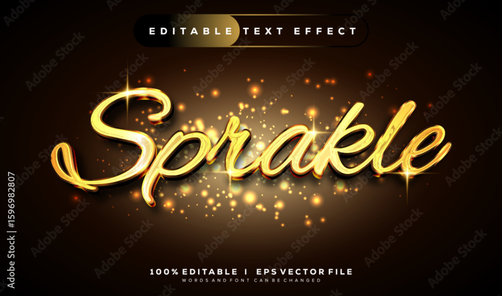 Poster sprakle vector text effect with modern style design