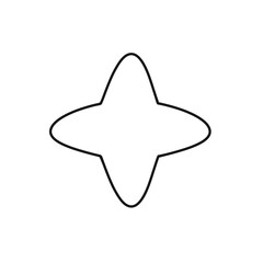 Black star line drawing illustration