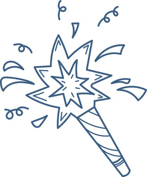 blue sparkler exploding with confetti clip art preview