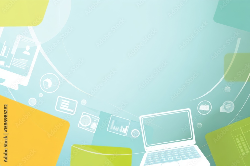 Poster modern tech & data visualization background with a minimalist clean aesthetic ideal for presentation