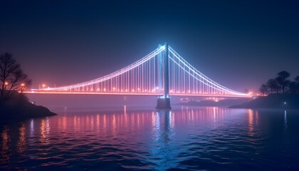 Fototapeta premium Symphony of Consumer Delight: Luminous Light Bridge Connecting Floating Moments