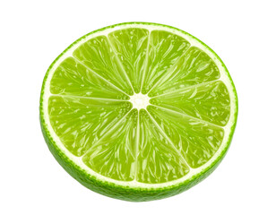 Lime slice  isolated on a transparent background.