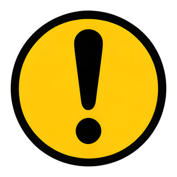 Warning Sign: An eye-catching caution icon, a vibrant yellow circle with a bold black exclamation mark, signaling immediate attention for various safety and risk alerts.