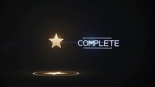 Star animation signals completion of task with elegant design and smooth transitions