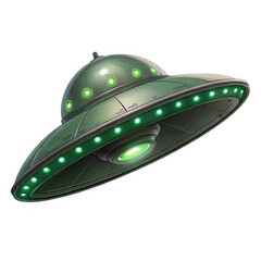 ufo over white background